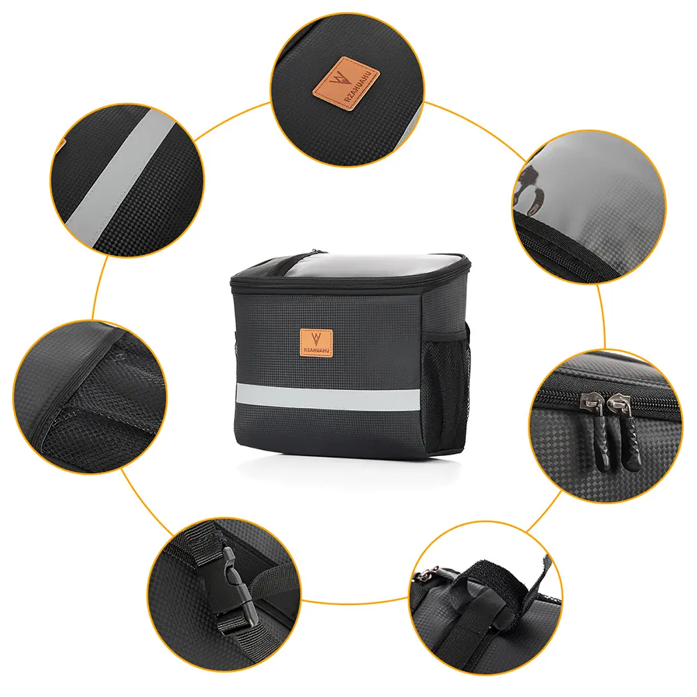 8L Bicycle Cooler Bag Large Capacity Touch Screen Bike Insulated Bag Waterproof with Reflective Strip Cycling Accessories