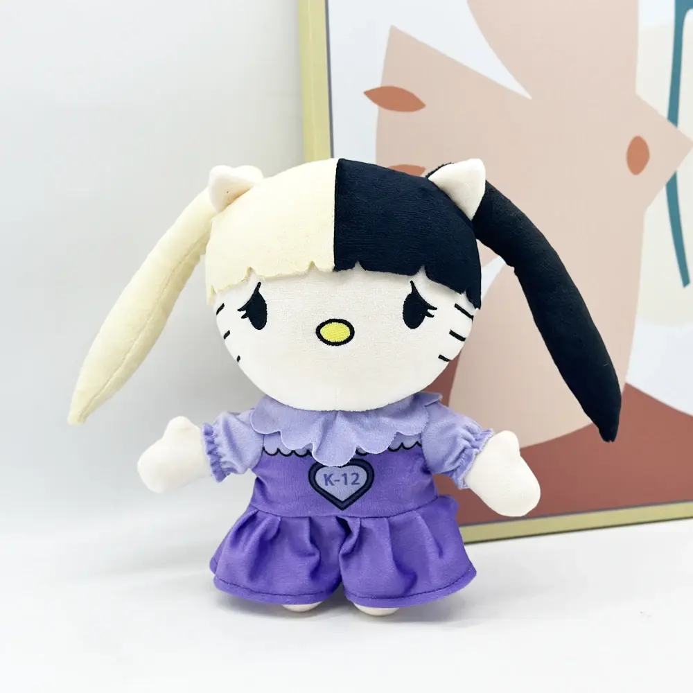 23cm Hello Kitty Melanie Martinez Purple Dress Plush Doll Figure Stuffed Toys Cute Boys Girls Birthday Gifts