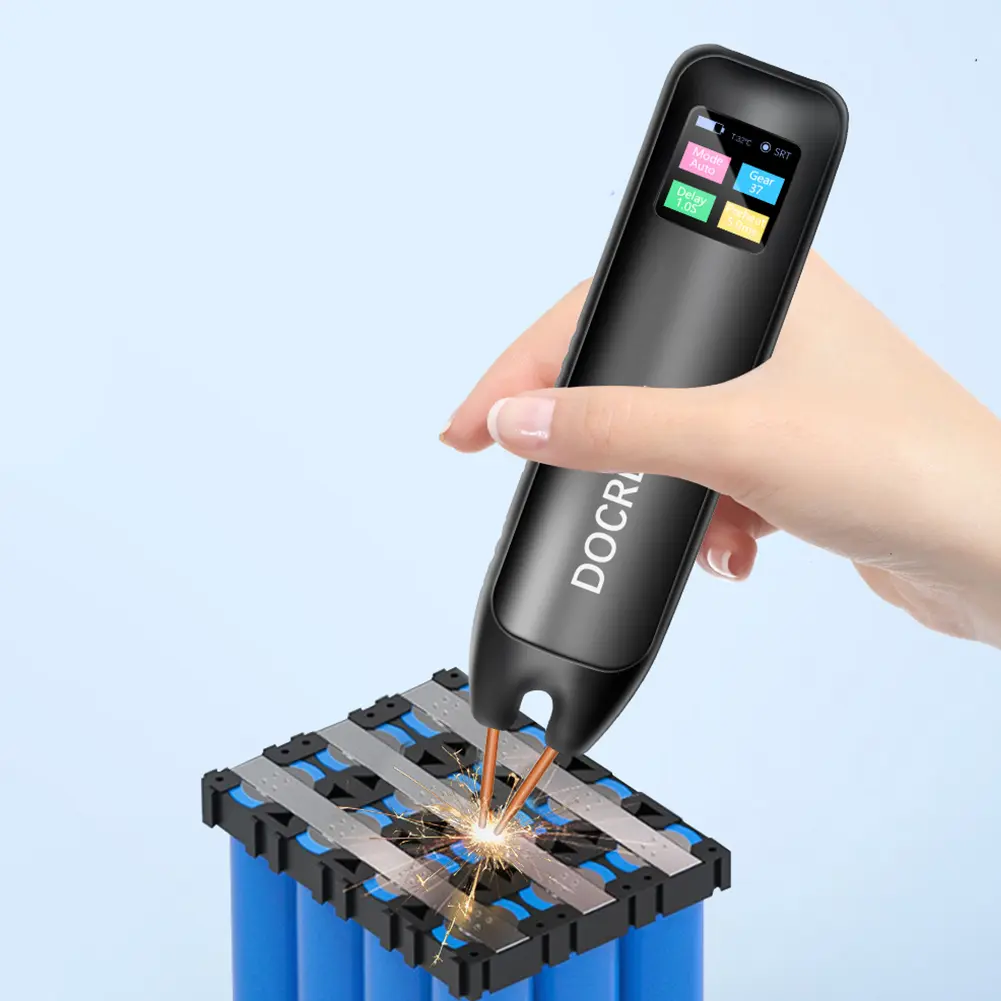 Battery Spot Welder 99 Gear Adjustable Portable Mini Battery Welder Automatic Manual Modes 1.3in Color Screen for 18650 Battery