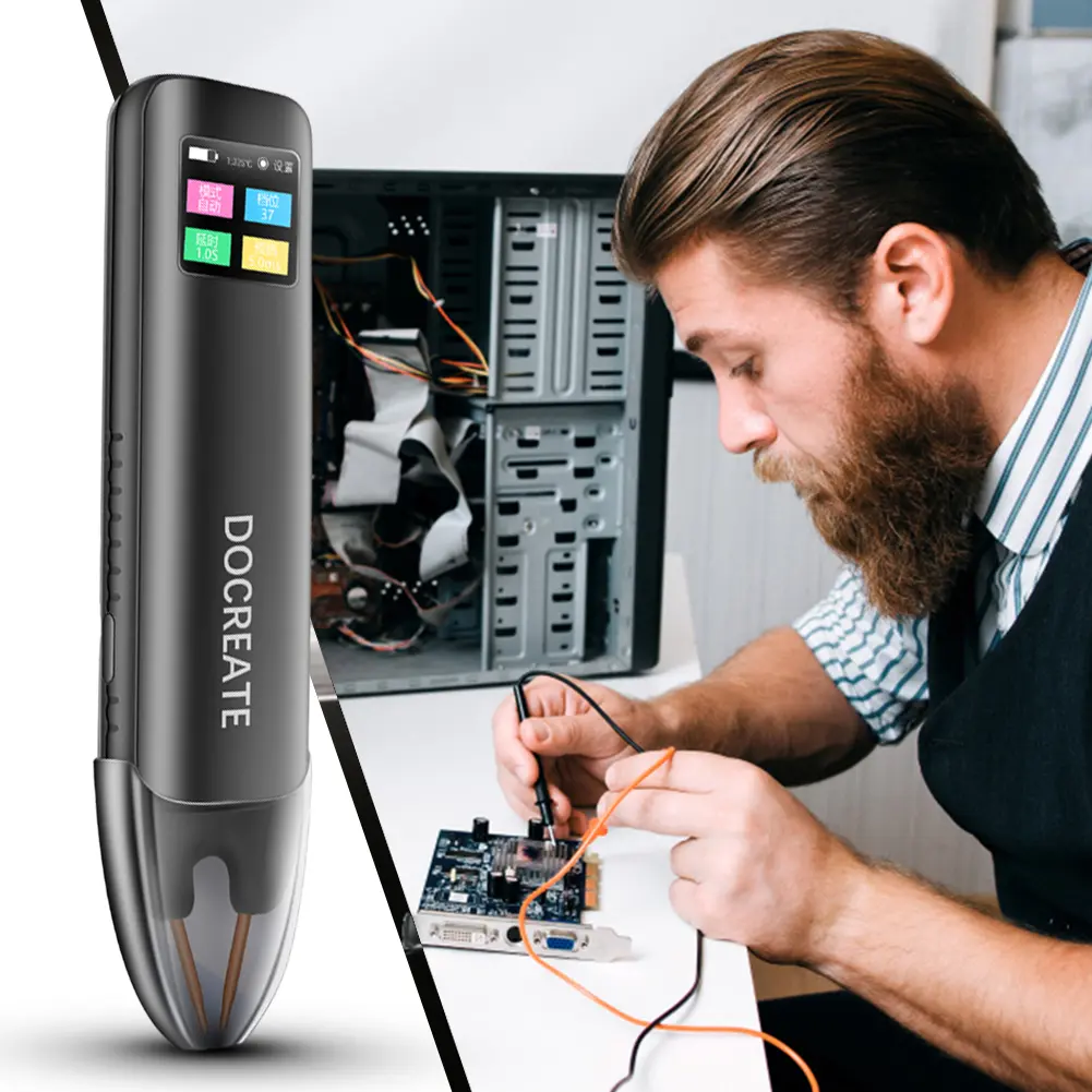 Battery Spot Welder 99 Gear Adjustable Portable Mini Battery Welder Automatic Manual Modes 1.3in Color Screen for 18650 Battery