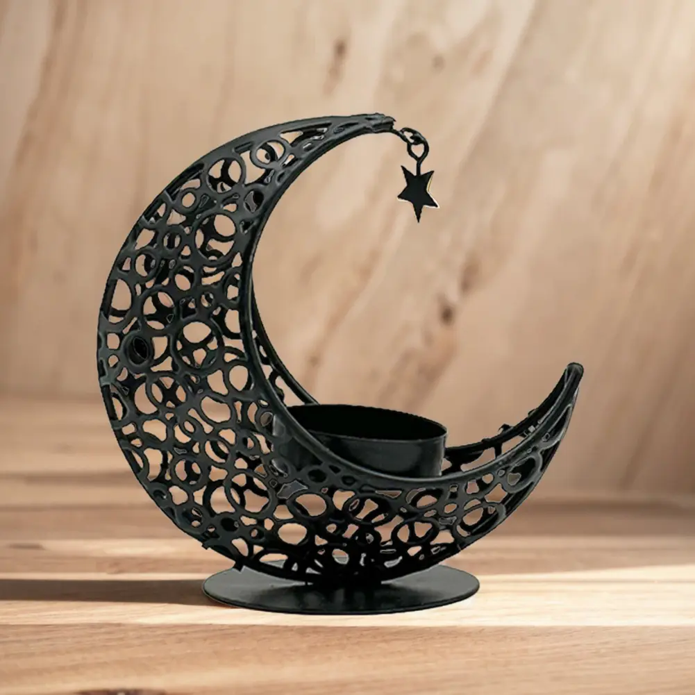 Eid Mubarak Candle Holder Metal Moon Candle Holder Home Islamic Muslim Party Decor Ramadan Decoration Eid Mubarak Table Decor
