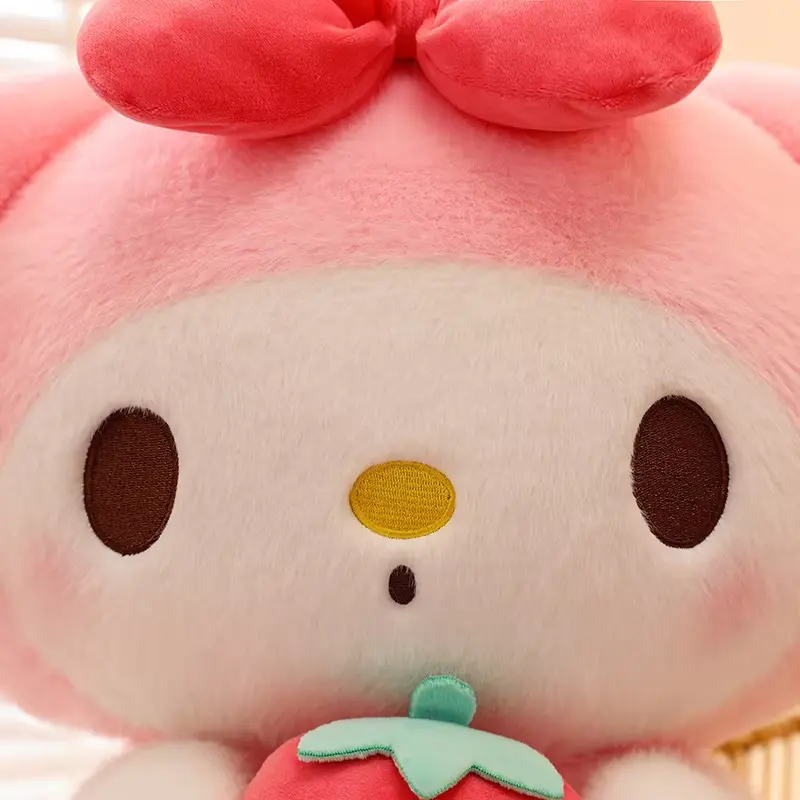 25cm Sanrio Strawberry Kuromi Pillow Plush Toy Girls Soft Stuffed Animal Toys Strawberry Melody Doll Gift