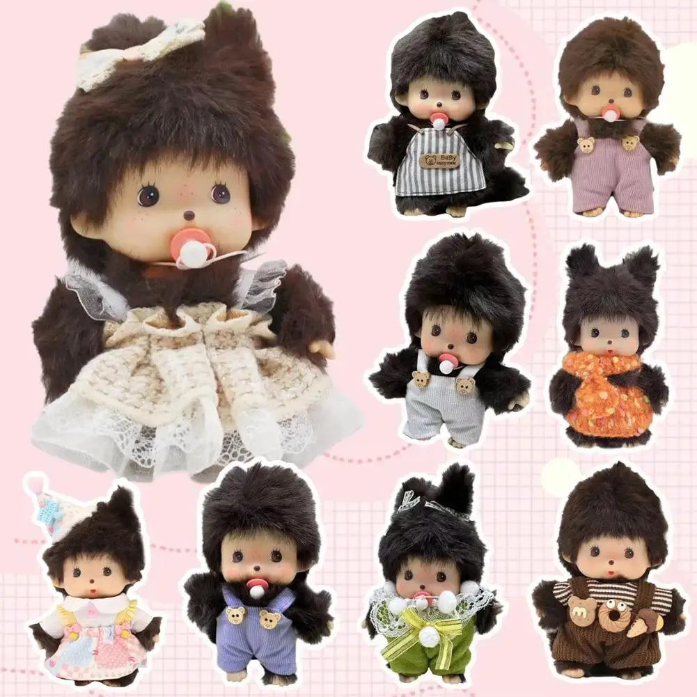 Kawaii Kindergarten Mochi Doll 15cm PP Cotton Monkey Plush Doll Hand Puppet Bag Pendant Plush Toy Charm Gift