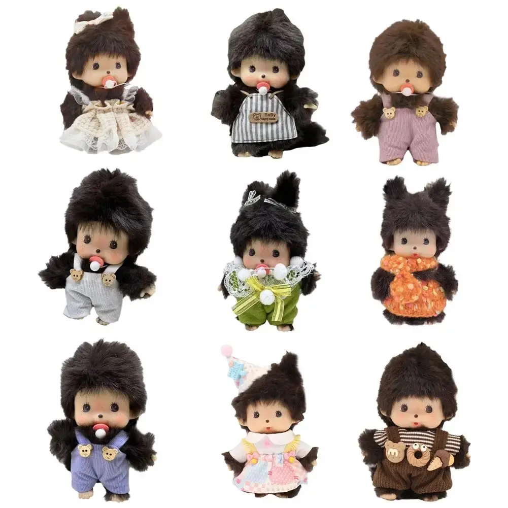 Kawaii Kindergarten Mochi Doll 15cm PP Cotton Monkey Plush Doll Hand Puppet Bag Pendant Plush Toy Charm Gift