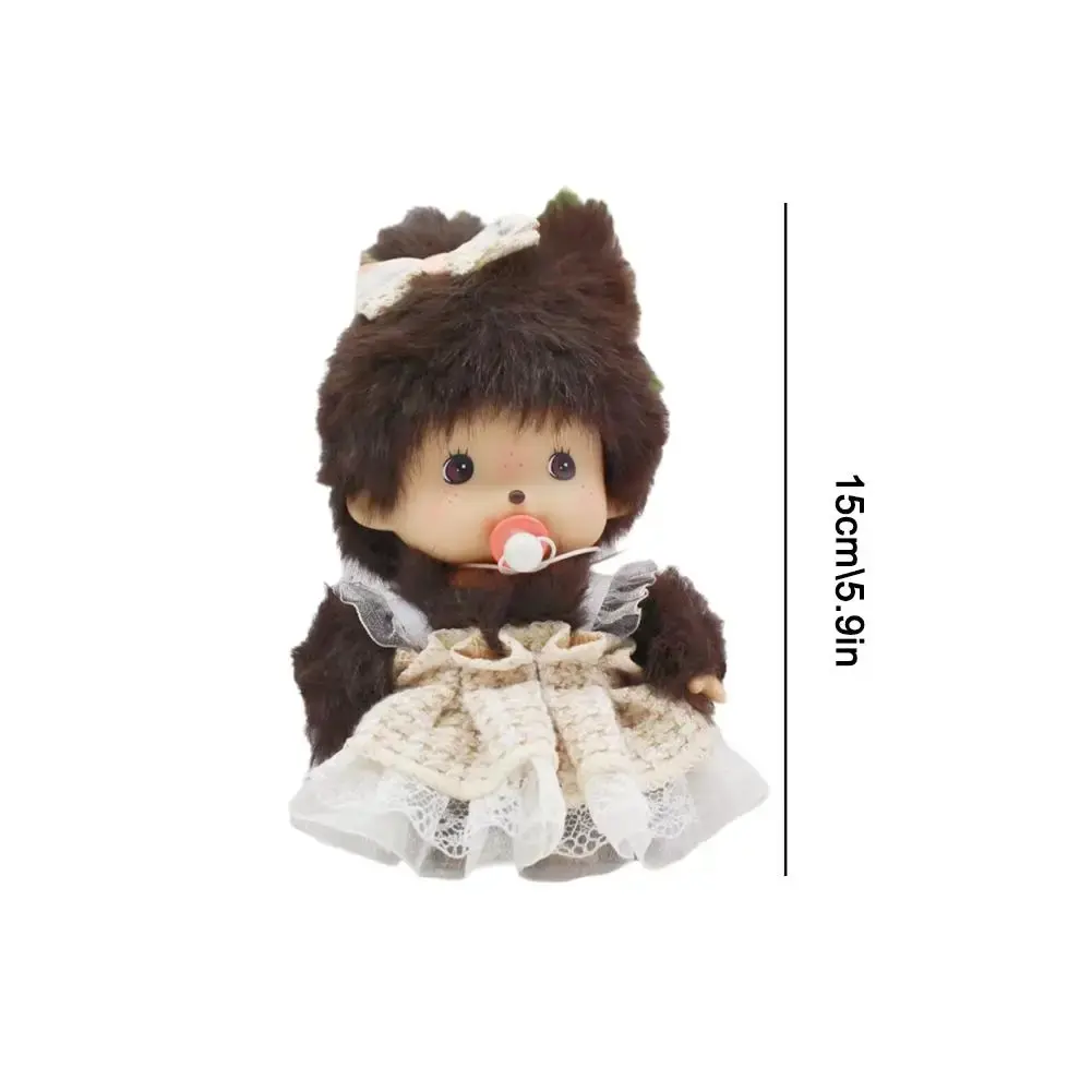 Kawaii Kindergarten Mochi Doll 15cm PP Cotton Monkey Plush Doll Hand Puppet Bag Pendant Plush Toy Charm Gift