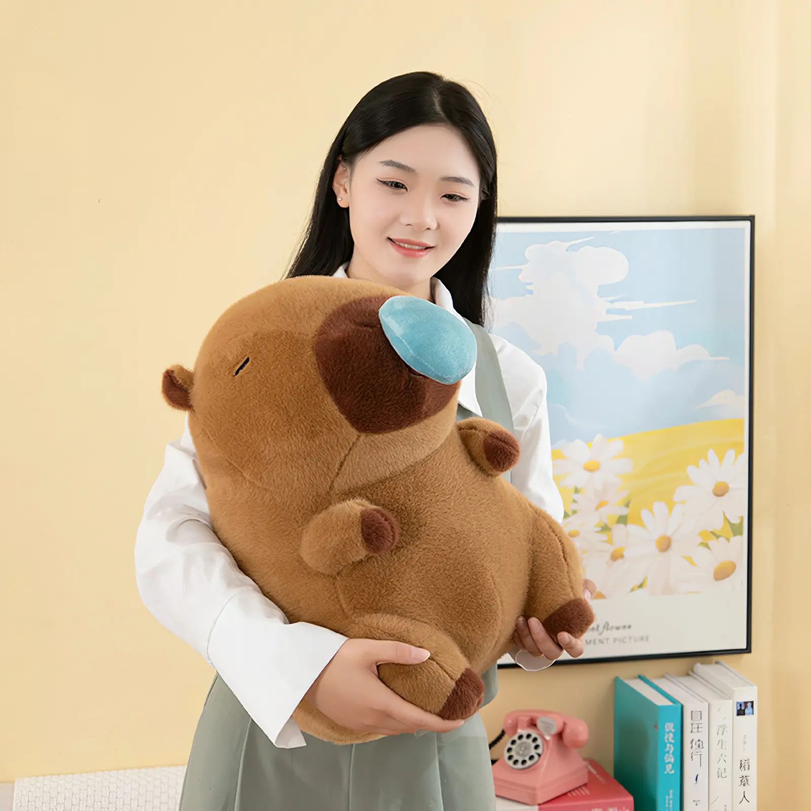 50cm Cartoon Snot Capybara Plush Toy Kawaii Simulation Animal Cute Plush Soft Stuffed Doll Throw Pillow Large Size Birthday Gift