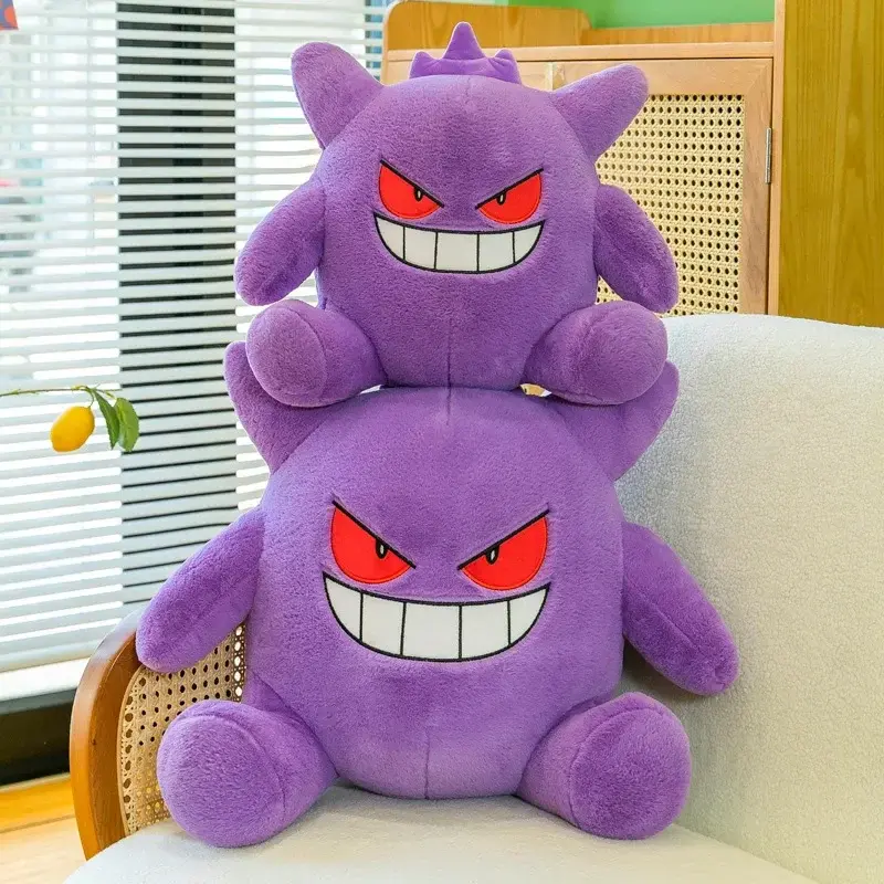30/80cm Pokemon Gengar Stuffed Plush Toys Cartoon Cute Anime Dolls Huge Purple Pokémon Plushie Pillow Birthday Gift for Kids