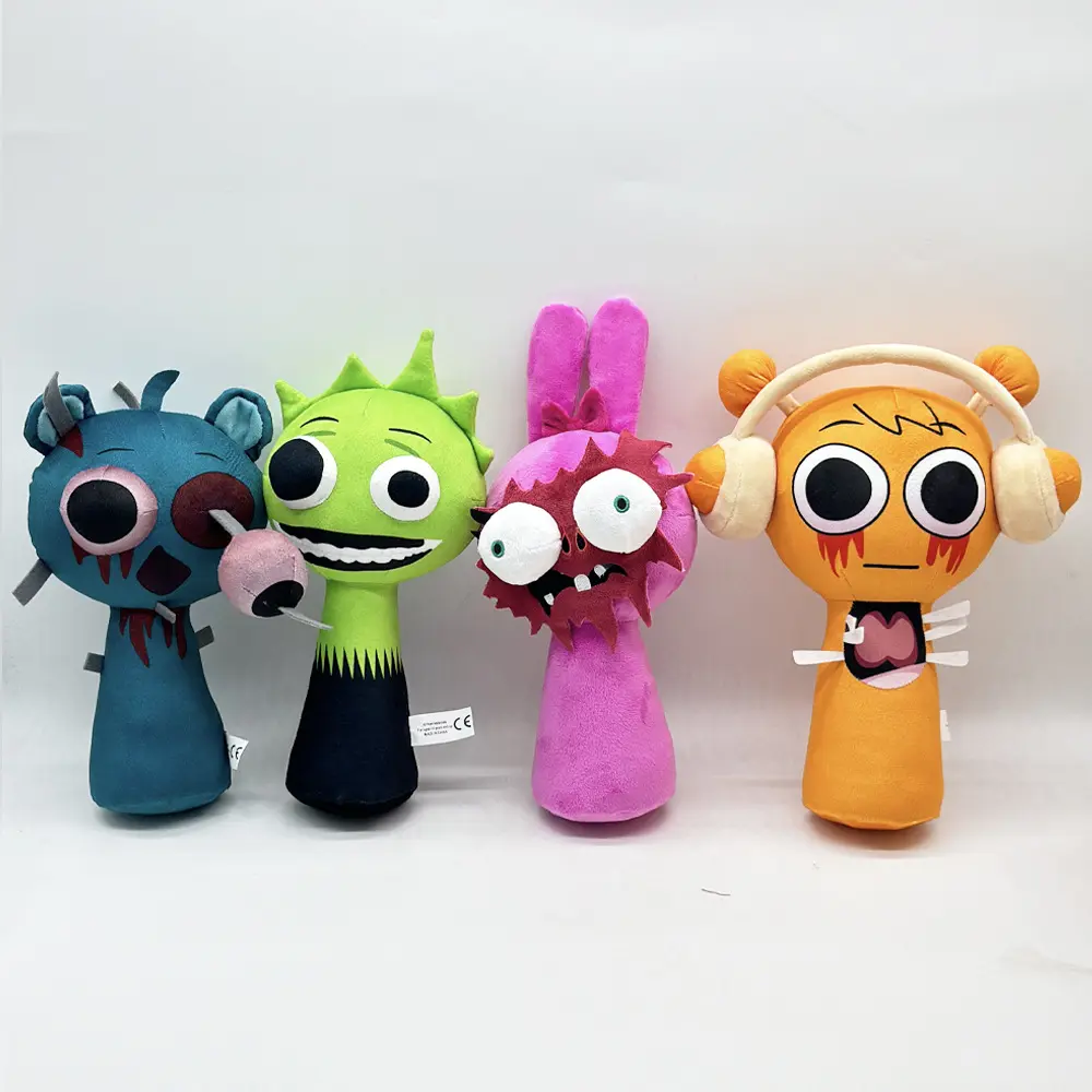 Sprunki Plush Toys Wenda Gray Black Pinki Tunner Game Plushies Stuffed Doll Cute Kids Boys Girls Christmas Gifts