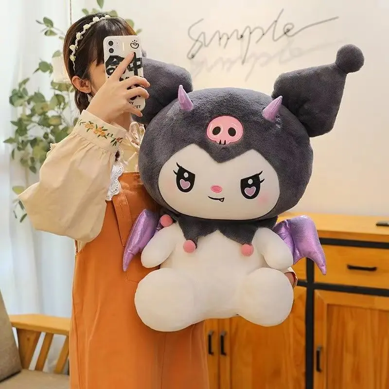 25cm Sanlio Purple Dress Kuromi Stuffed Plush Toy Cute Anime Surrounding Melody Plush Doll Gift for Girlfriend's Birthday