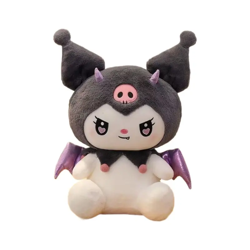 25cm Sanlio Purple Dress Kuromi Stuffed Plush Toy Cute Anime Surrounding Melody Plush Doll Gift for Girlfriend's Birthday