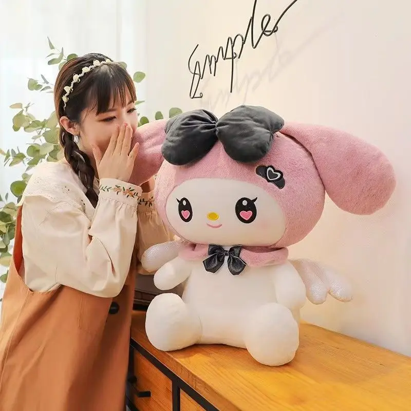 25cm Sanlio Purple Dress Kuromi Stuffed Plush Toy Cute Anime Surrounding Melody Plush Doll Gift for Girlfriend's Birthday