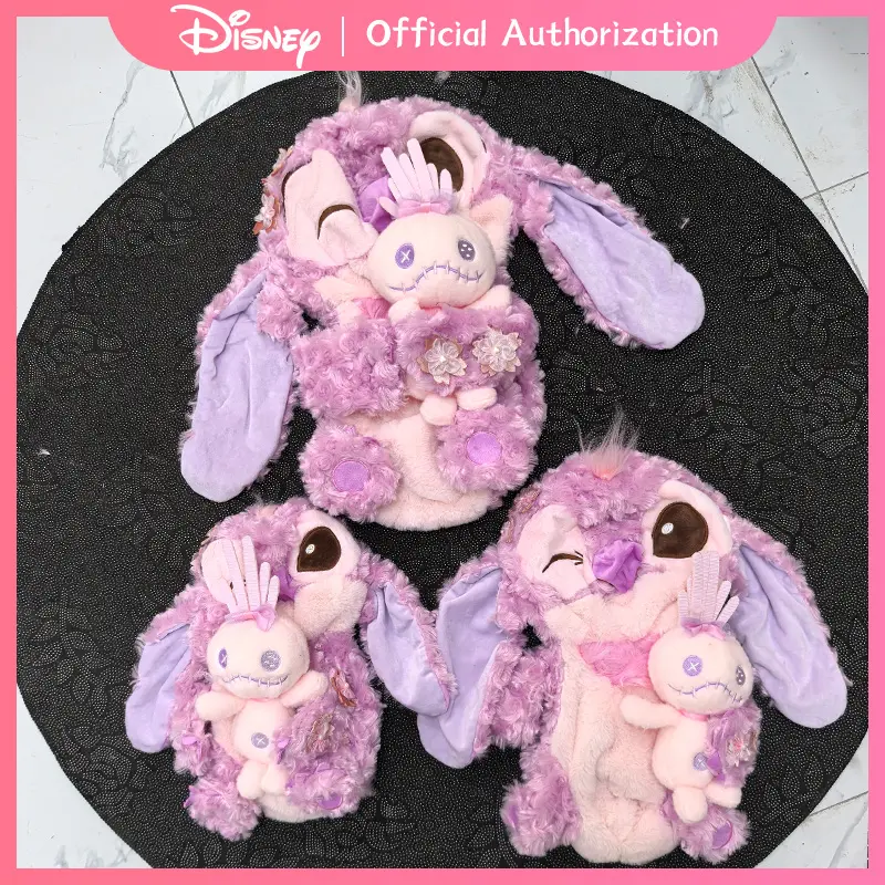 35CM-70CM Disney Lilo & Stitch Semi-finished Shell Leather Plush Toy Cartoon Rose Scrump Soft Stuffed Doll Anime Birthday Gift