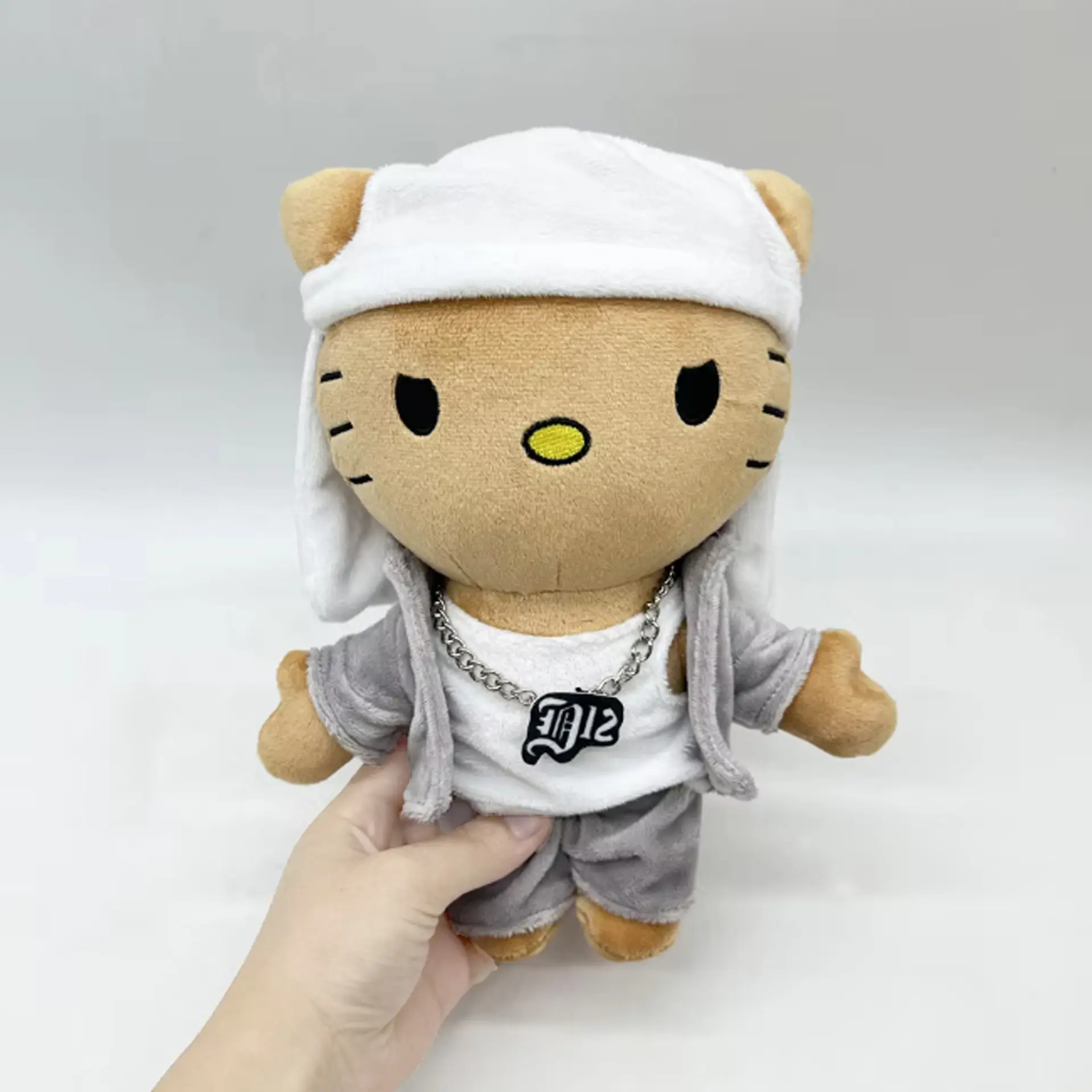 Hello Kitty as Eminem Plush Doll Plushies Soft Stuffed Toys 24cm Cute Kids Boys Girls Birthday Christmas Gifts