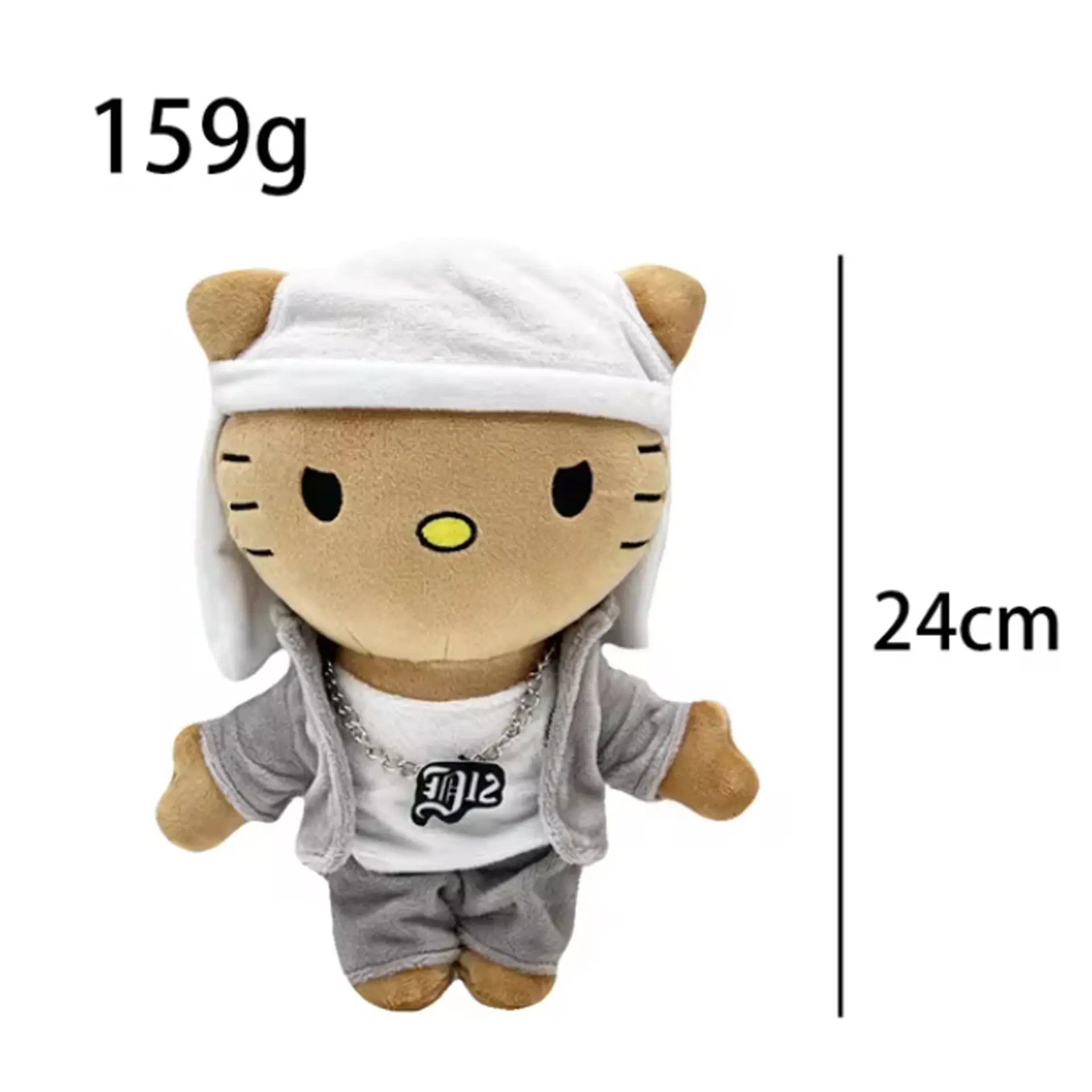 Hello Kitty as Eminem Plush Doll Plushies Soft Stuffed Toys 24cm Cute Kids Boys Girls Birthday Christmas Gifts