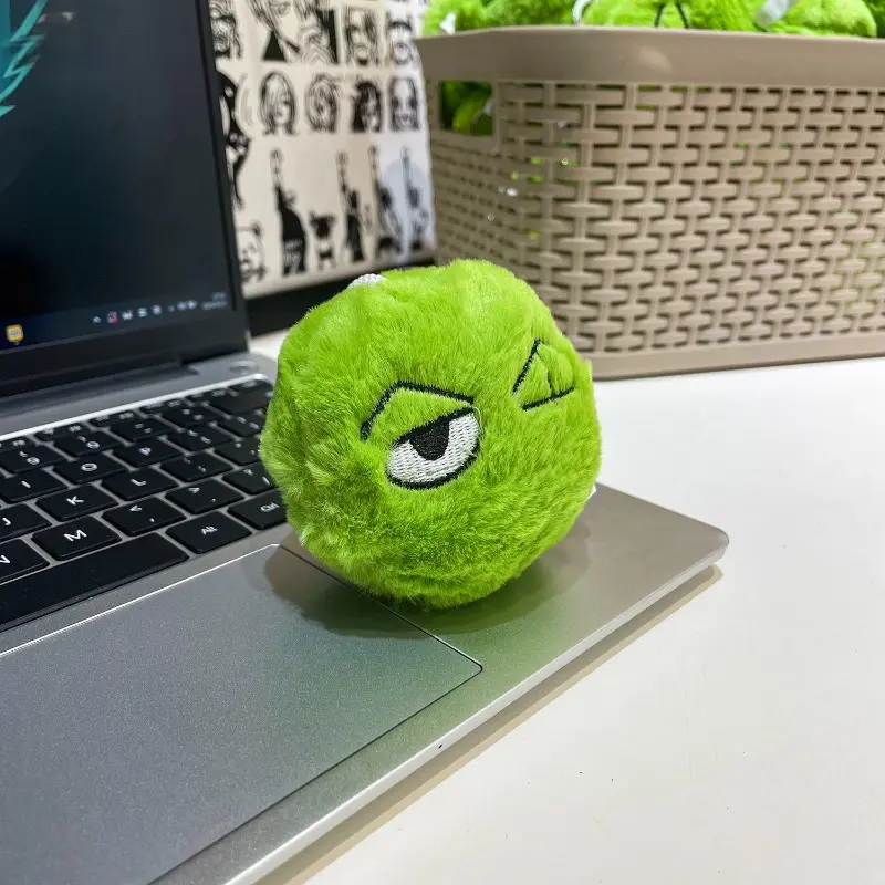 Japanese  Plush Pendant Talking Vocalized Green Algae Head Zoro Yellow Algae Head Keychain Pendant Plush Toy Black Bath Head
