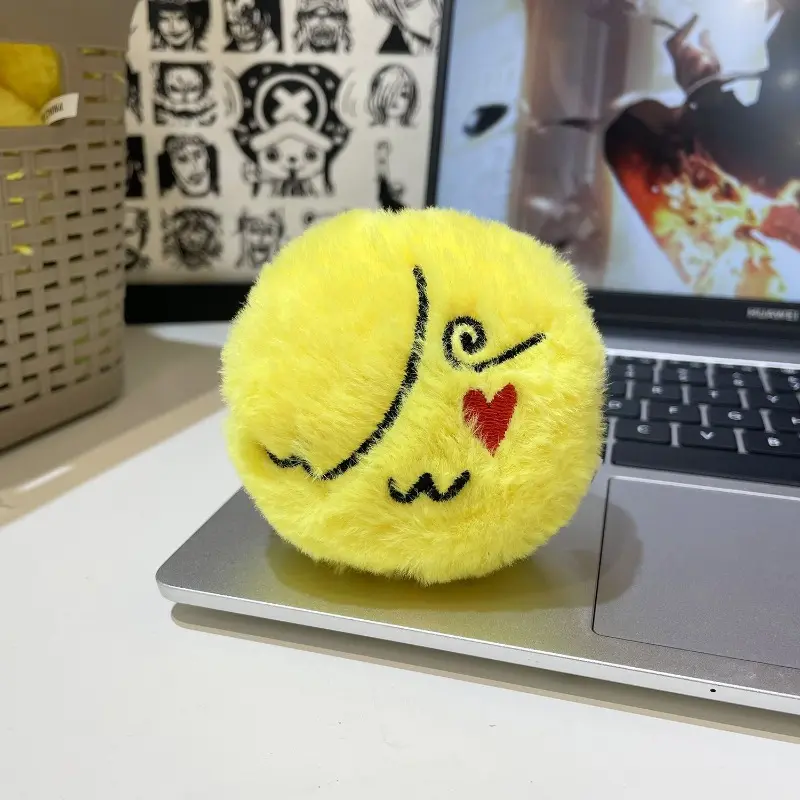Japanese  Plush Pendant Talking Vocalized Green Algae Head Zoro Yellow Algae Head Keychain Pendant Plush Toy Black Bath Head