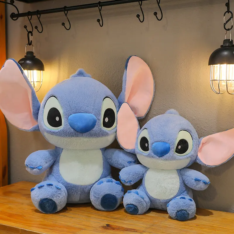 32cm New Blue Rabbit Fur Classic Stitch Plush Toy Soft and Comfortable Cartoon Large Doll Home Filling Doll Suitable