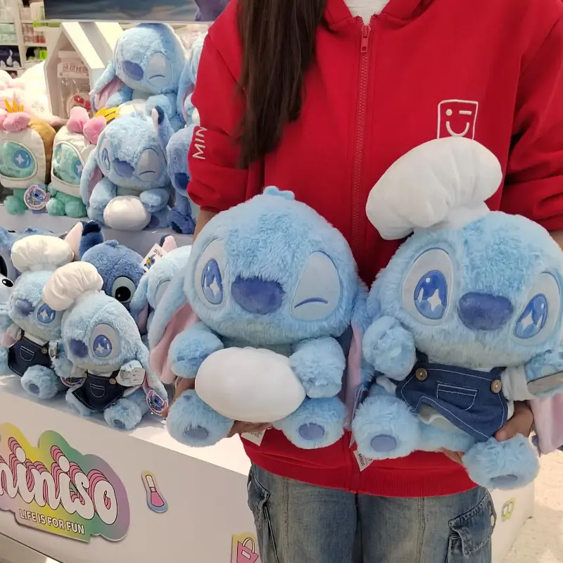 Anime Peripherals Plush Toy 29-36cm New Stitch Food Party Series Cute Birthday Present Plush Doll Decorate Stitch Gifts