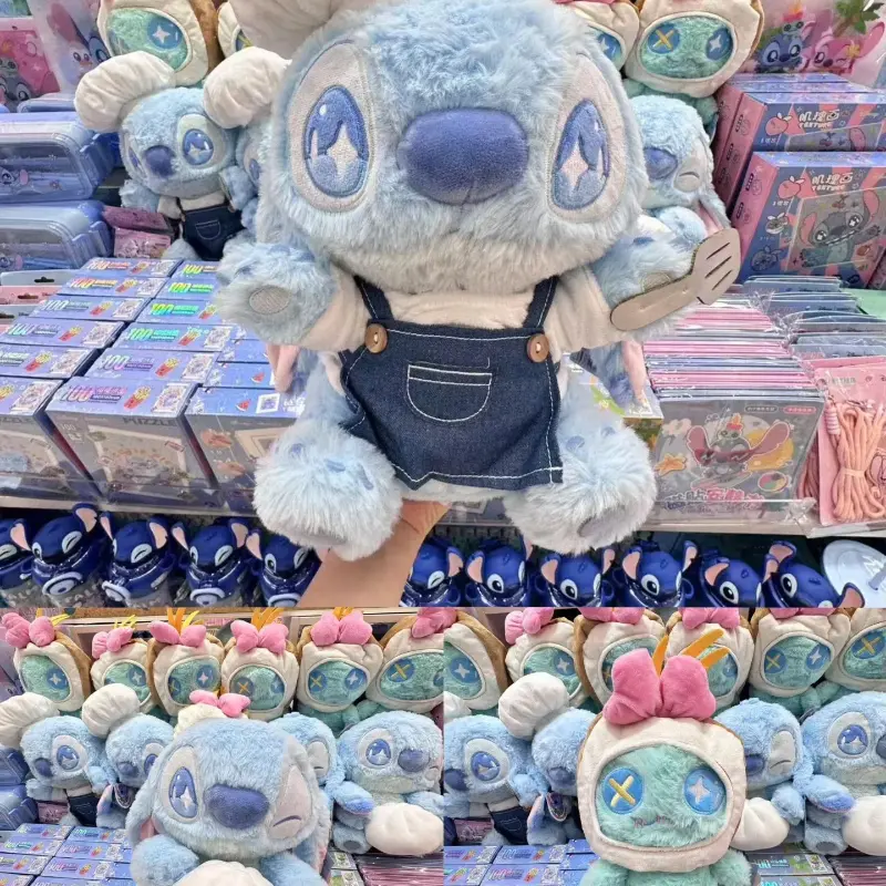 Anime Peripherals Plush Toy 29-36cm New Stitch Food Party Series Cute Birthday Present Plush Doll Decorate Stitch Gifts