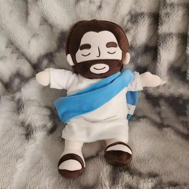 Jesus Soothes Plush Doll Breathing Light Child Soothes Toys Anime Cute Baby Music Light Sleep Toys Kid Christmas Birthday Gifts