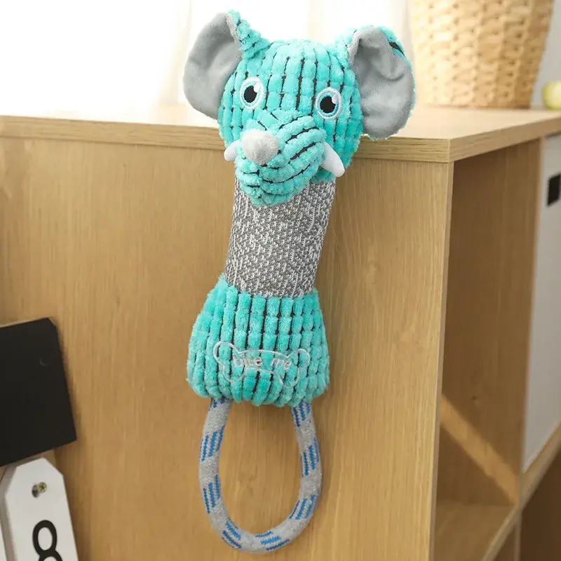 Durable Squeaky Plush Dog Toys: Bite-Proof Corduroy Toys for Puppies & Adult Dogs
