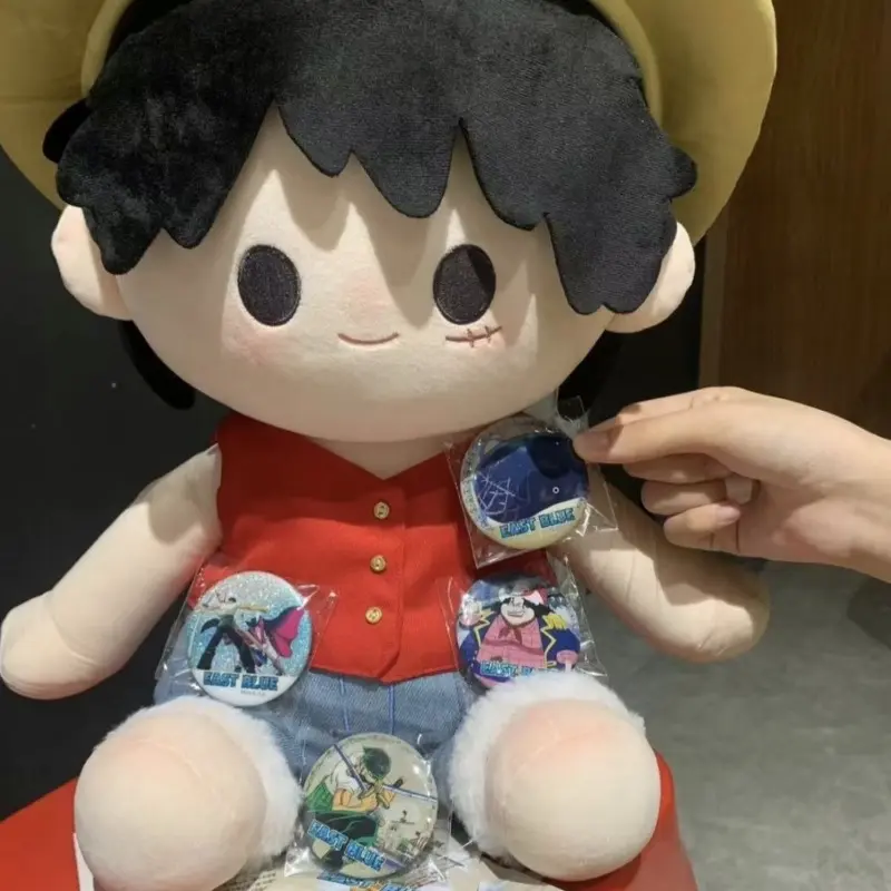 Anime Cute One Piece Luffy 40CM Sitting Cotton Doll Sofa Pillow Girls Bedroom Ornaments Cartoon Decoration Children's Toy Gift