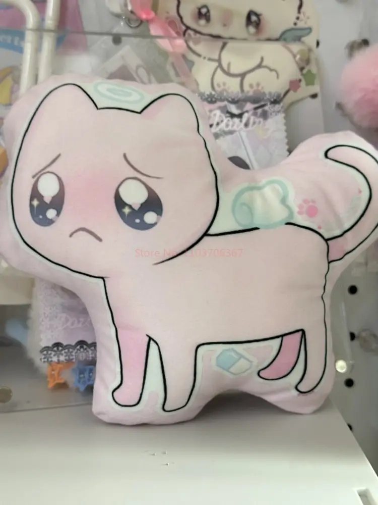 Needy Girl Overdose Cute Angel Producer Cat Anime Game Pillow Toy Rain Cos Prop Japanese Cute Plush Doll