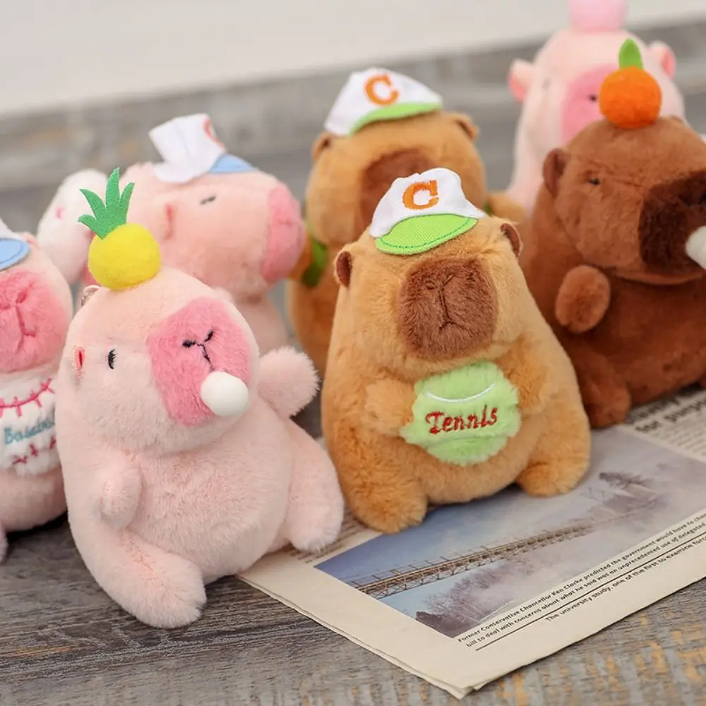 Toy Cartoon Capybara Simulation Capybara Pendant Multicolor Plush Capybara Keychain Accessories Stuffed Animals