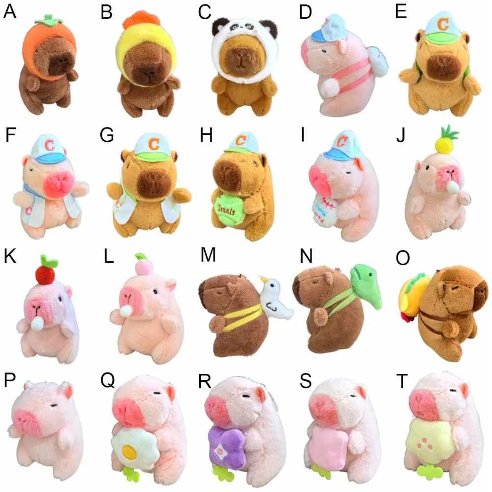 Toy Cartoon Capybara Simulation Capybara Pendant Multicolor Plush Capybara Keychain Accessories Stuffed Animals