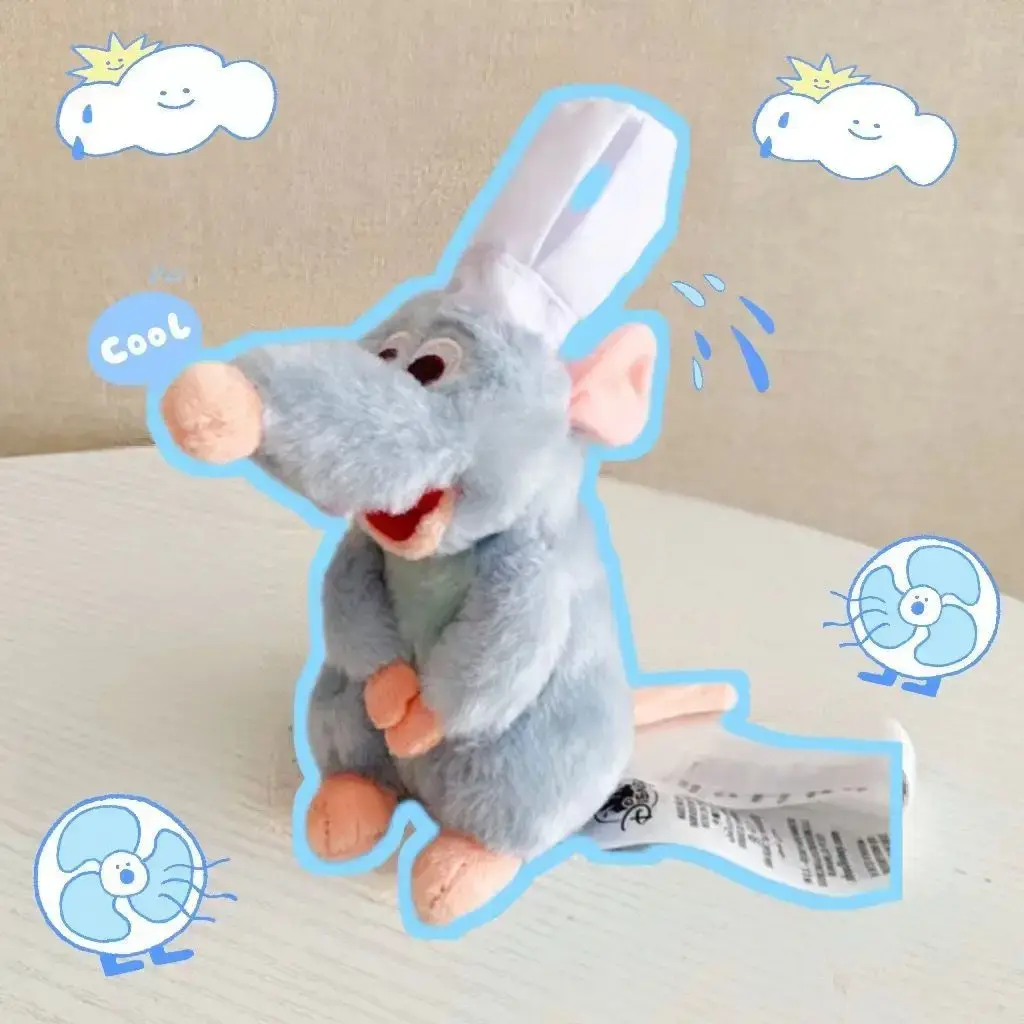 Ratatouille Mouse Remy Stuffed Animal Plush Shoulder Magnet Toy with Hairband Birthday Gift for Girls Boys Fans
