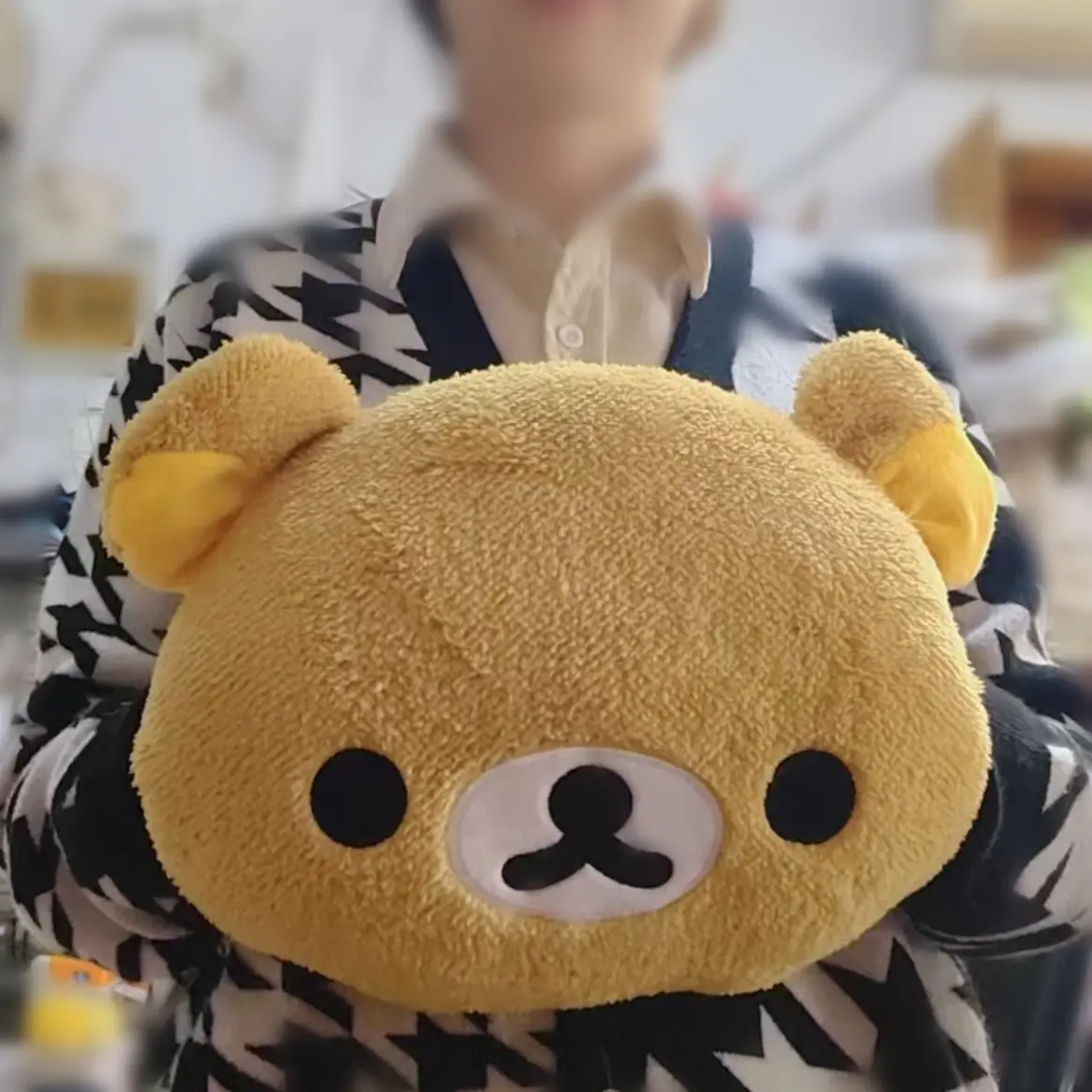 New Cute Rilakkuma Plush Warm Hand Pillow Cartoon Bear Peluche Stuffed Toy Soft Cushion Birthday Gift