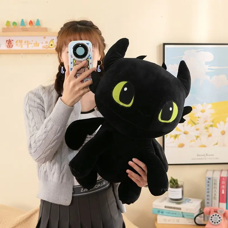New To Train Your Dragon Anime Figures Toothless Plush Toy Doll Toothless Plush Toy Room Children Toy Cute Kawaii  Birthday Gift