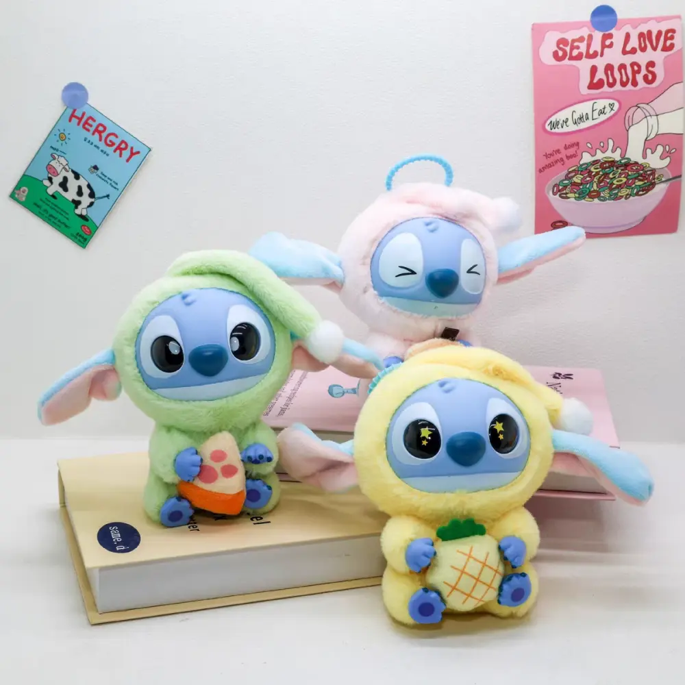 Kawaii Stitch Vinyl Plush Dolls Disney Cartoon Plush Toys Student Backpack Decoration Accessories Girls Birthday Gifts
