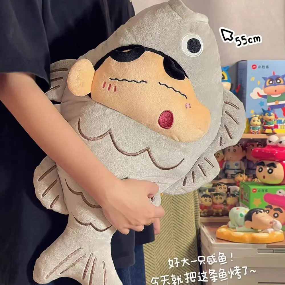 50cm Kawaii Crayon Shin-chan Plush Toy Doll Cartoon Salted Fish Toy Bed Sleeping Doll Plushie Pillow Birthday Gift Female