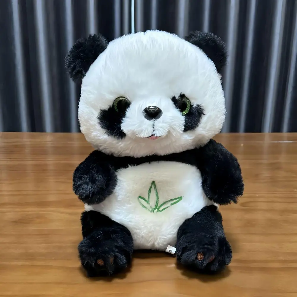 Panda Plush Toy with Sound Light Sensing Stuffed Animal Soothing Sleep Companion with Musical Lights Rhythmic Breathing Motion