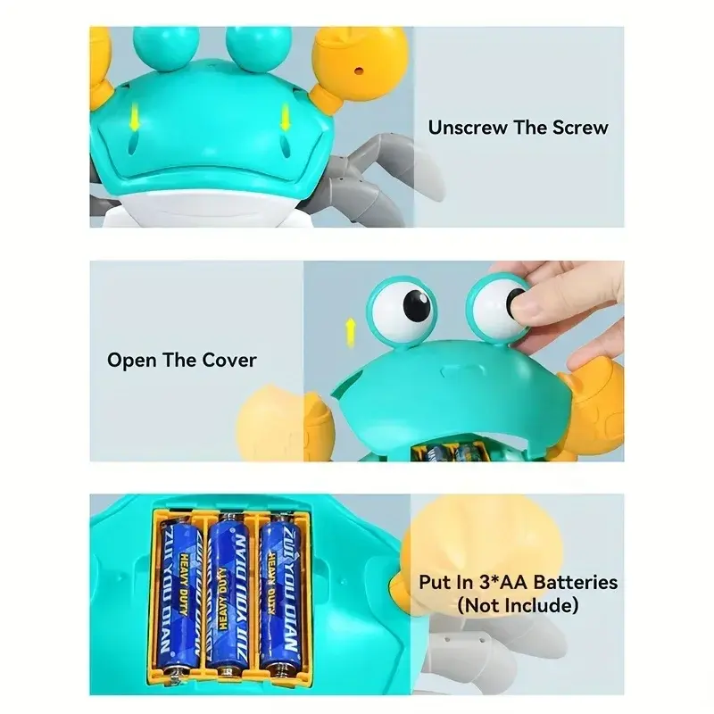 Toddler Crawling Toys Induction Escape Crab Electric Pets Musical Toys Interactive Toys Crawling Crab Toy for Children Gifts