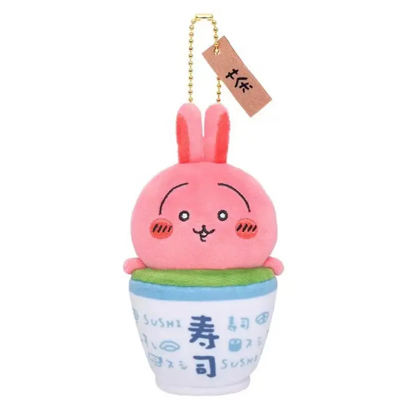 Gacha Scale Plush Toy Model Chiikawa Usagi Hachiware Rakko Momonga Japanese Cute Sushi Series Doll Keychain Cute Children Gift