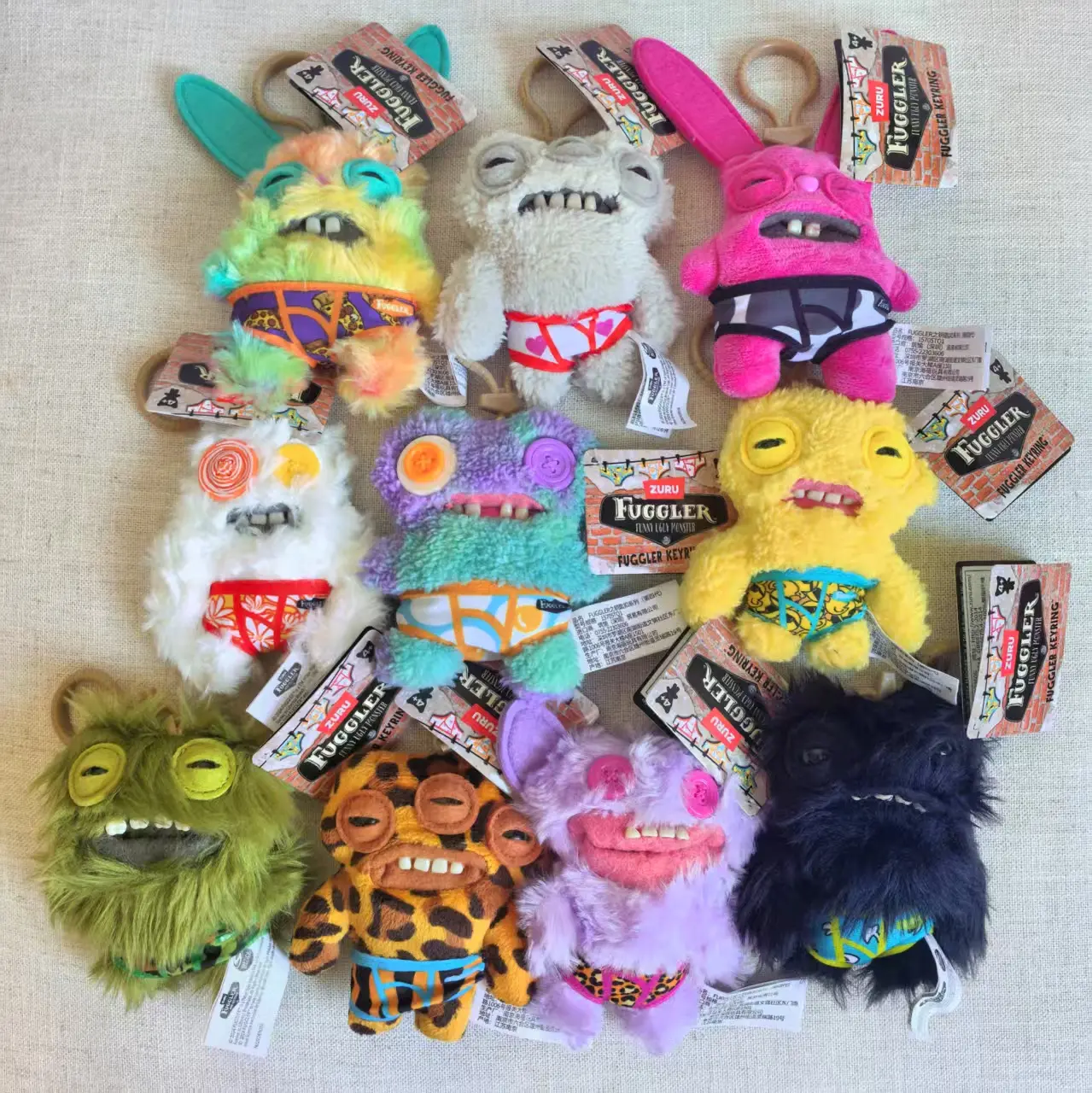 Original Fuggler Funny Ugly Monster Plush Toys Keychain Kawaii Teeth Monsters Fugguler Rabbits Cute Bunny Peluche Doll Pendants