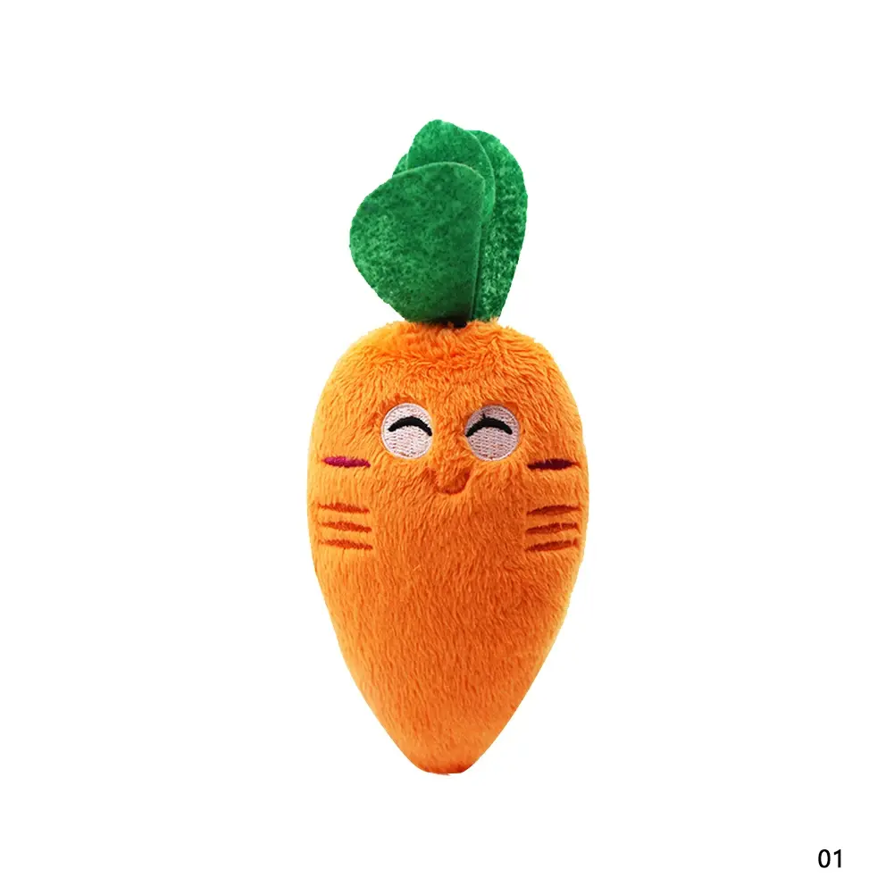 Plush Squeaky Bone Dog Toy Bite Resistant Clean Dog Chew Puppy Training Toy Soft Banana Carrot Vegetable Toy Ball Fruit