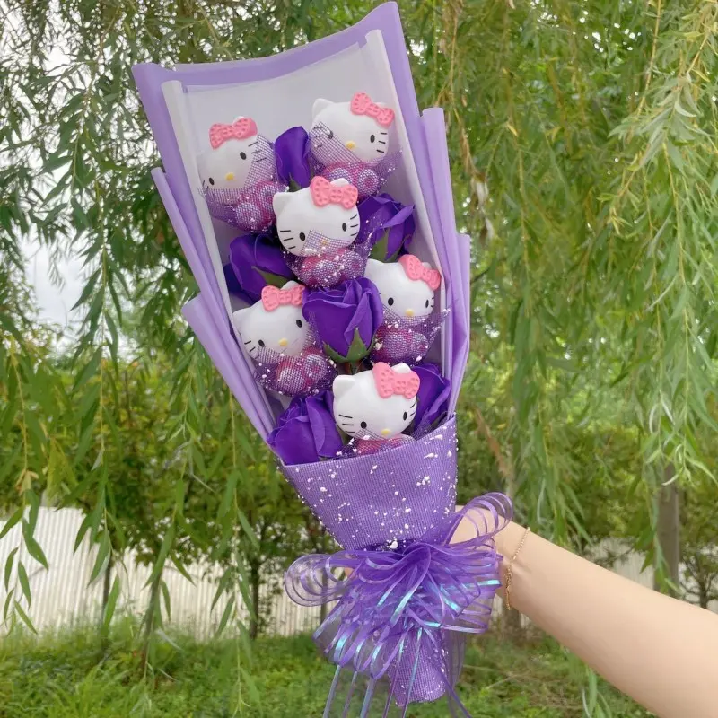 Cartoon Hello kitty Plush Doll Toy Stuffed Animals Creative Bouquet Valentine's Day Christmas Graduation Birthday Gifts