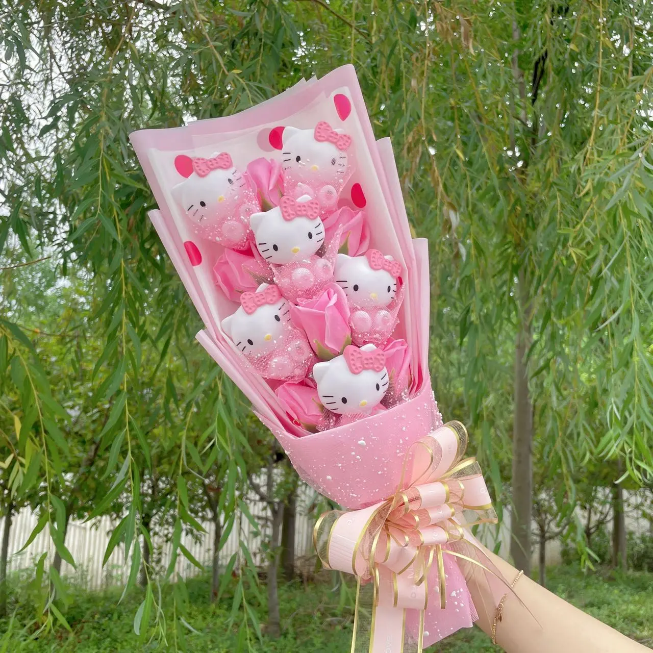 Cartoon Hello kitty Plush Doll Toy Stuffed Animals Creative Bouquet Valentine's Day Christmas Graduation Birthday Gifts