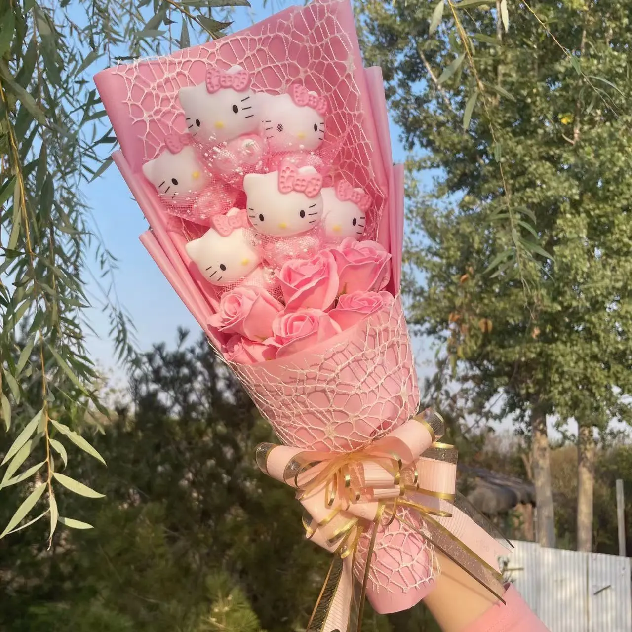 Cartoon Hello kitty Plush Doll Toy Stuffed Animals Creative Bouquet Valentine's Day Christmas Graduation Birthday Gifts