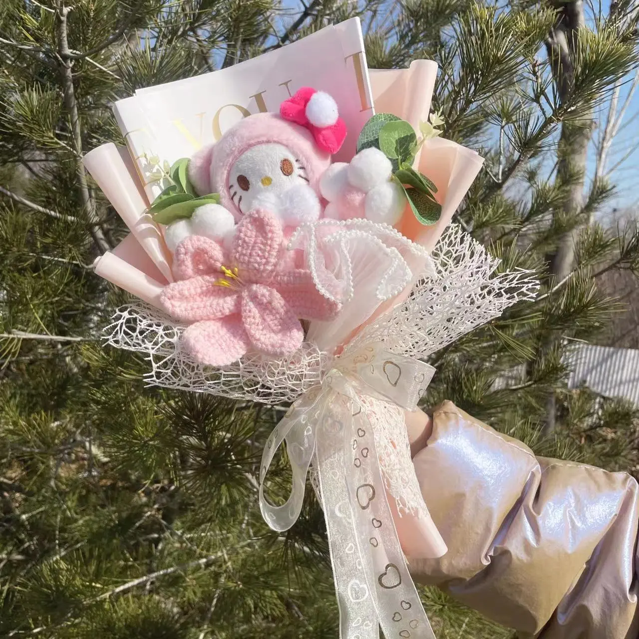 Cartoon Hello kitty Plush Doll Toy Stuffed Animals Creative Bouquet Valentine's Day Christmas Graduation Birthday Gifts