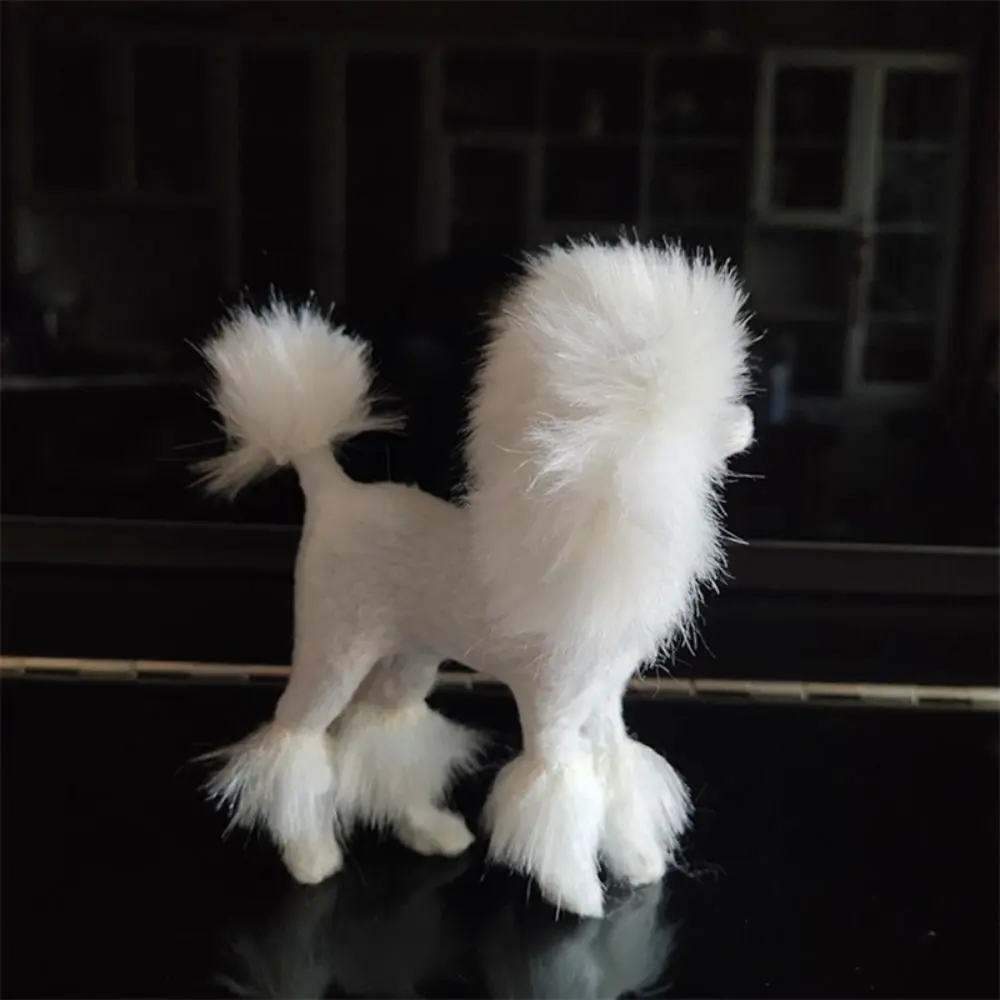 Room Decoration Photography Props Teaching Mold Plush Toys Simulation Dog Poodle Figurines Miniature Figurines Desk Ornaments