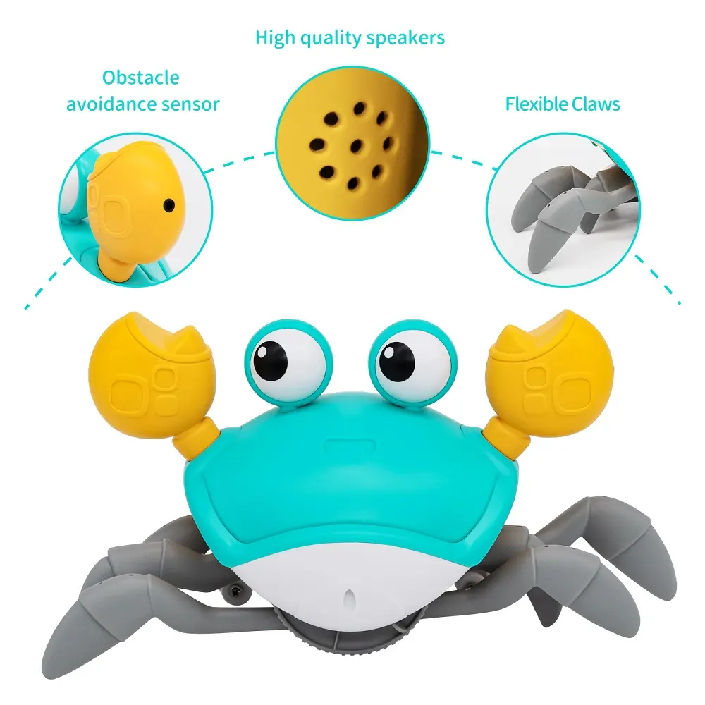 Interactive Crab Toy for Babies Creative Crawling Crab Escape Electronic Toys Animal Pet Runaway Musical Toy Gift Dropshipping