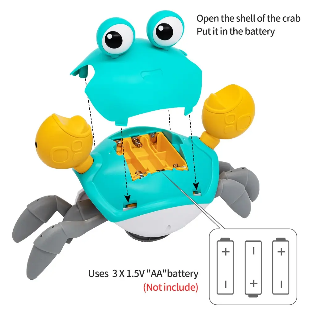 Interactive Crab Toy for Babies Creative Crawling Crab Escape Electronic Toys Animal Pet Runaway Musical Toy Gift Dropshipping