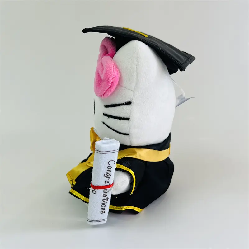 Sanrio Kawaii Bachelor Gown Graduate Cap Hello Kitty Plush Toy Stuffed Animal Cat Doll Cartoon Cute Room Decor Anime Peluche Toy
