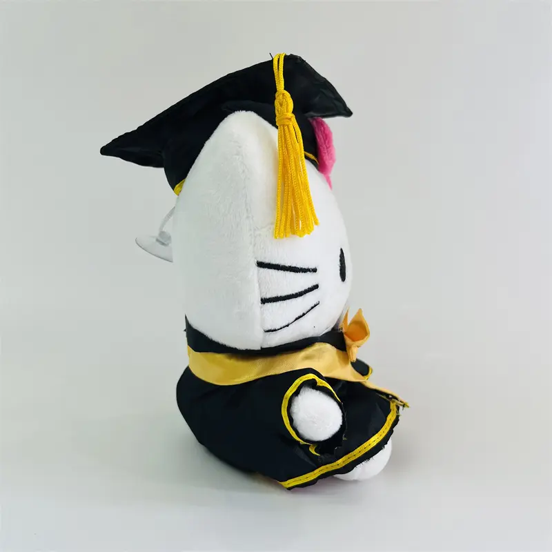 Sanrio Kawaii Bachelor Gown Graduate Cap Hello Kitty Plush Toy Stuffed Animal Cat Doll Cartoon Cute Room Decor Anime Peluche Toy