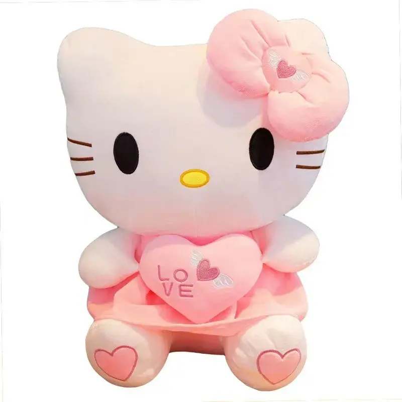 55cm Giant Sanrio Hello Kitty Cat Plush Toys Cartoon KT Cat Plushie Soft Stuffed Anime Cat Pillow Birthday Gifts For Kid Girls