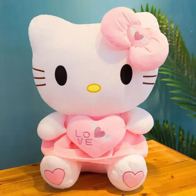 55cm Giant Sanrio Hello Kitty Cat Plush Toys Cartoon KT Cat Plushie Soft Stuffed Anime Cat Pillow Birthday Gifts For Kid Girls